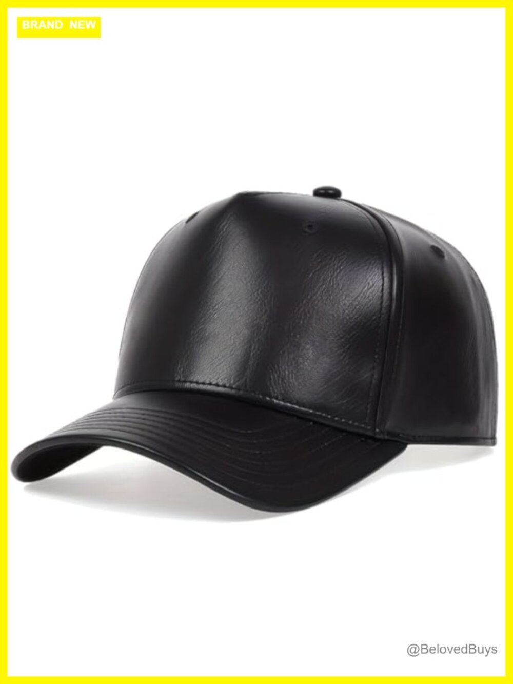 Faux Leather Baseball Cap, Adjustable PU Leather Outdoor Sport Hats